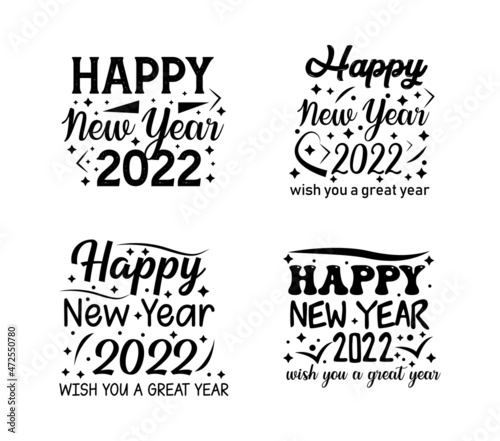 Hand drawn new year lettering typography