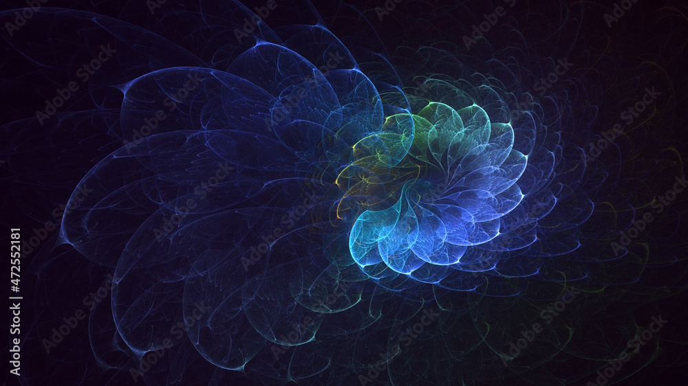 Obraz premium 3D rendering abstract multicolor fractal light background