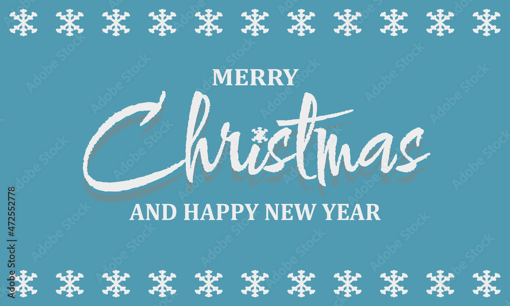 Merry Christmas with Snow frame Background