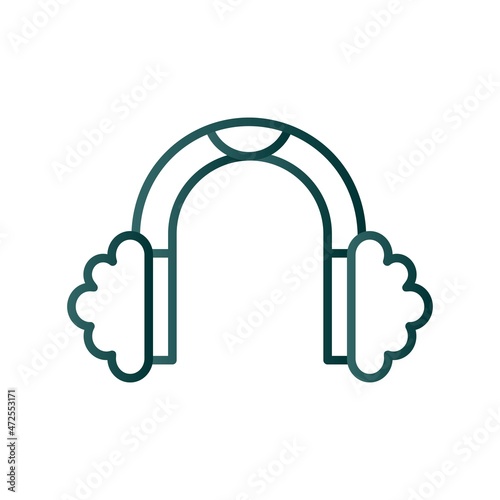 Earmuffs Line Gradient Vector Icon Design