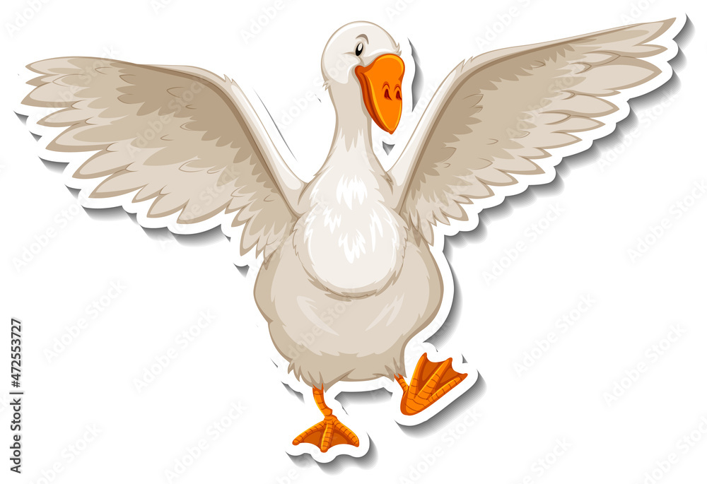 Obraz premium Goose animal farm animal cartoon sticker