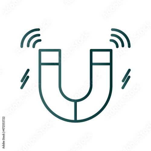 Magnet Line Gradient Vector Icon Design