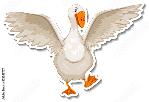Goose animal farm animal cartoon sticker
