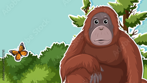 Thumbnail design with gorilla cartoon character photo