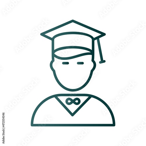 Male Student Line Gradient Vector Icon Design
