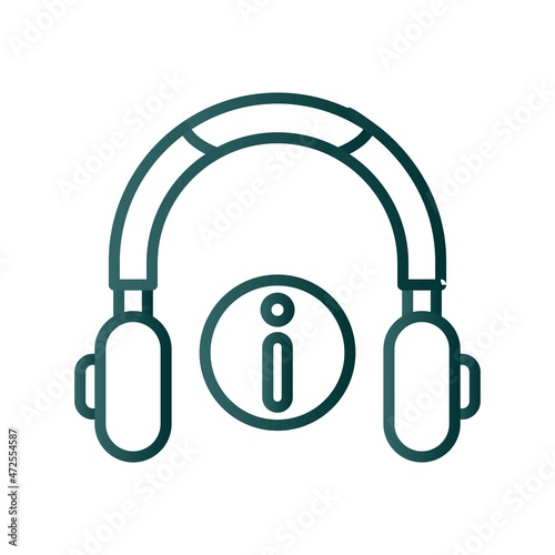 Headphone Line Gradient Vector Icon Design