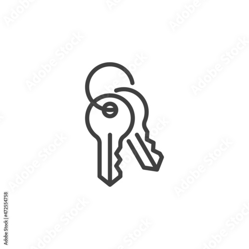 Two keys line icon