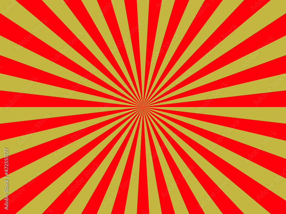 Fototapeta premium 赤と金色のシンプルな放射状の背景