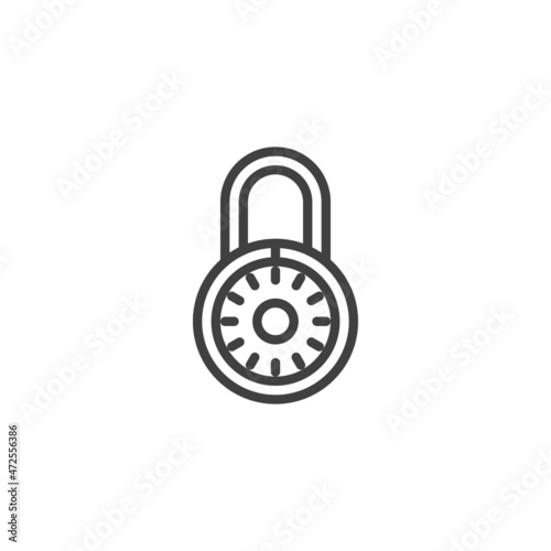 Combination padlock line icon