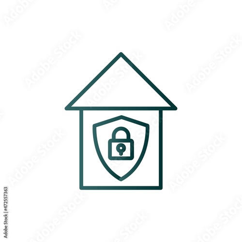 Key Lock Line Gradient Vector Icon Design