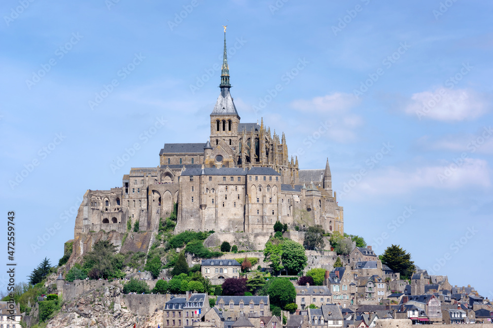 Mont Saint-Michel fortress in Normandy coast