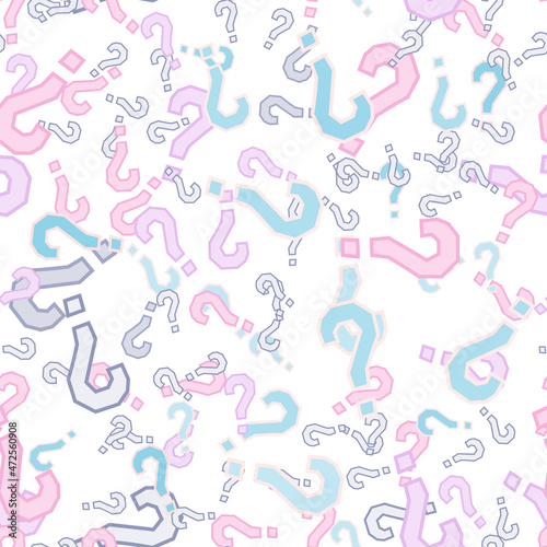 Quiz seamless pattern. Question marks, doubt, faq