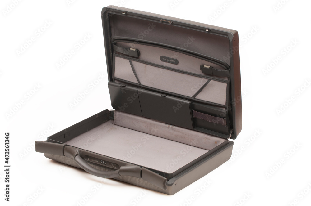 old fashioned briefcase on white background old fashioned briefcase on white background