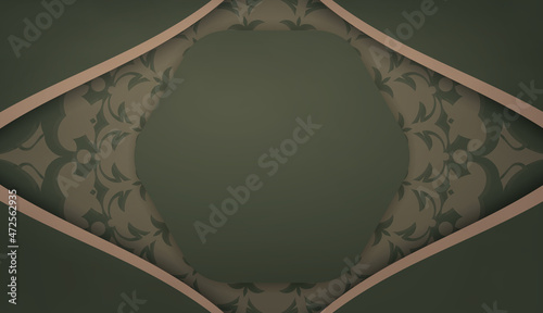 Green background with brown mandala pattern and place under your text