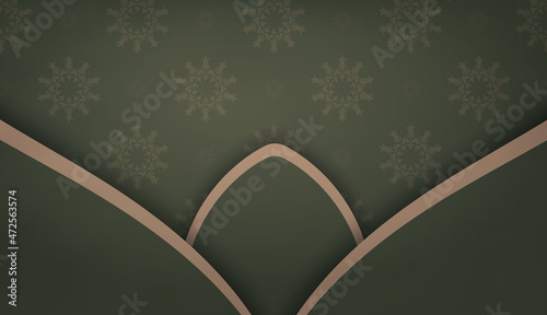 Green background with greek brown ornaments and place for logo or text
