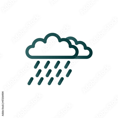 Rain Line Gradient Vector Icon Design