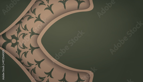 Green background with Indian brown ornaments and place under your text