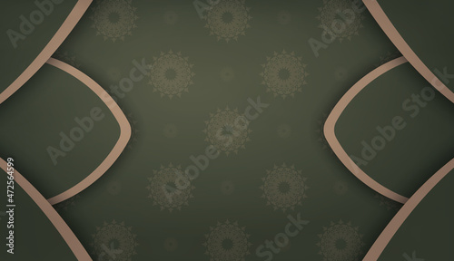 Green background with Indian brown pattern and place under your text