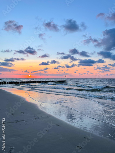 Kolobrzeg beach sunset