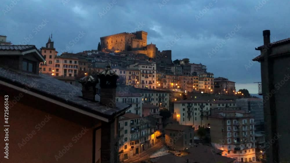 Ancient Italian town Soriano del Cimino with Orsini castle at the top Ancient Italian town Soriano del Cimino with Orsini castle at the top