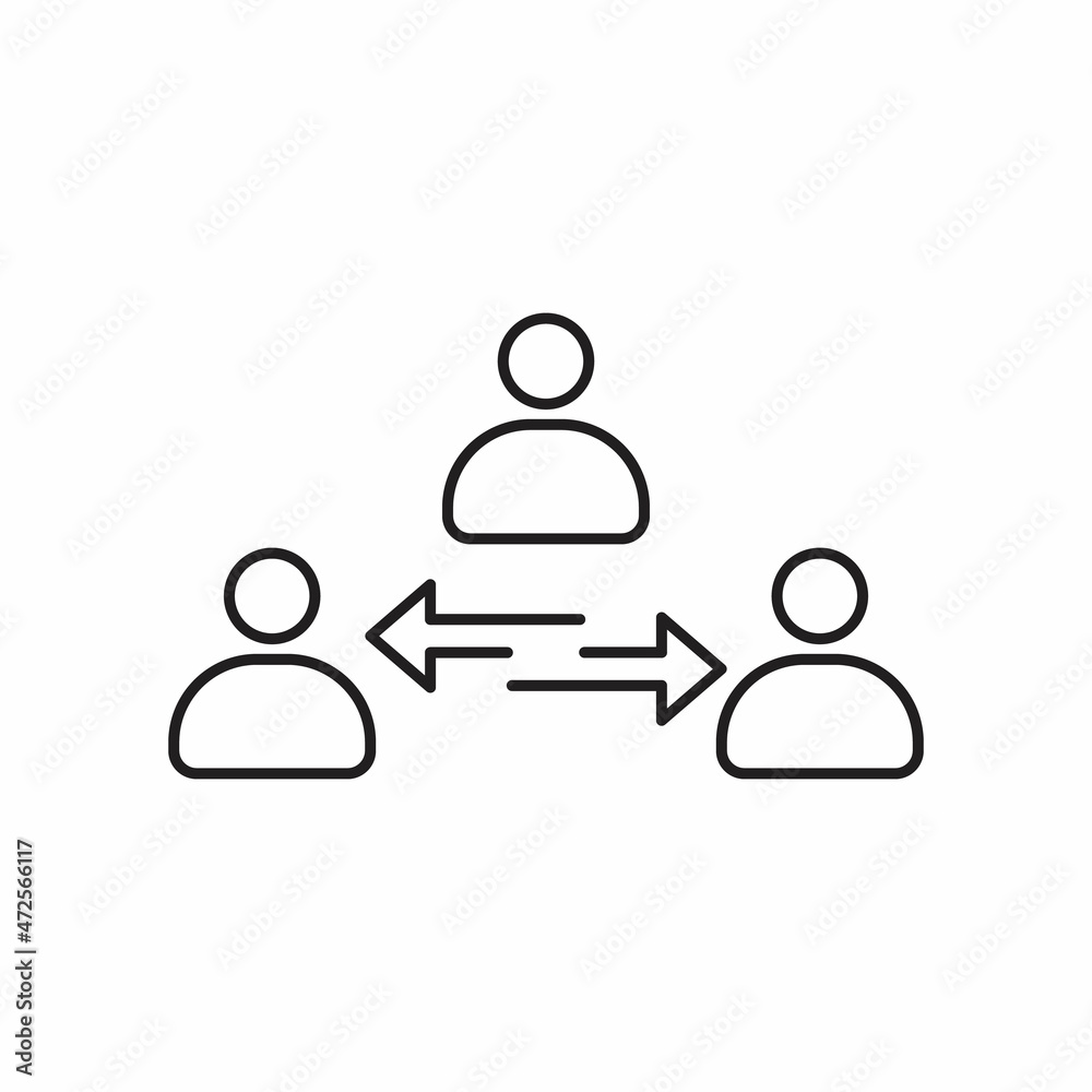 broker or mediator line icon on white