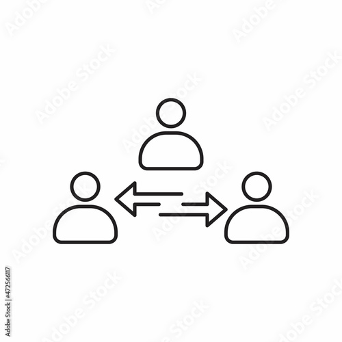 Foto broker or mediator line icon on white