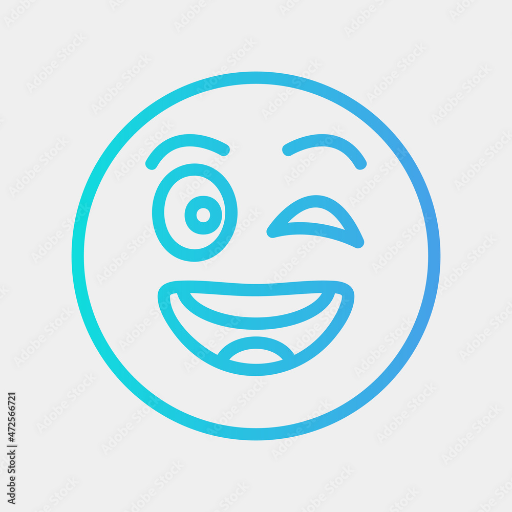 Wink emoji icon vector illustration in gradient style, use for website mobile app presentation Wink emoji icon vector illustration in gradient style, use for website mobile app presentation