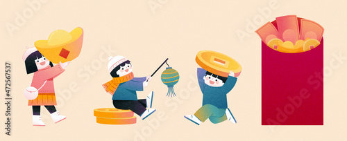 Children character design for CNY