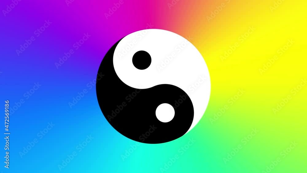 Psychedelic moving background with yin-yang symbol Psychedelic moving background with yin-yang symbol