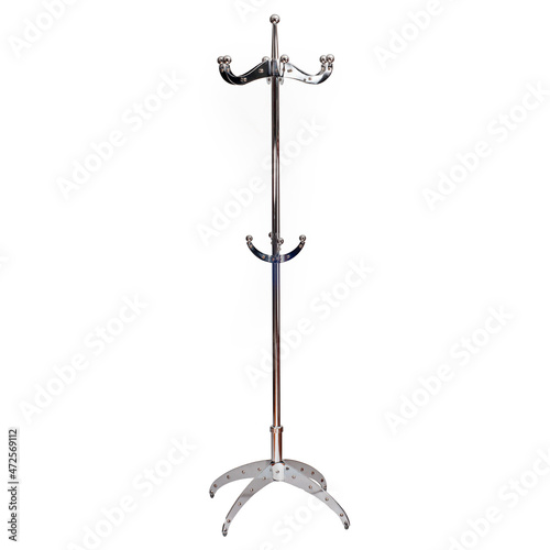 фотографія Vintage metal coat rack on white background