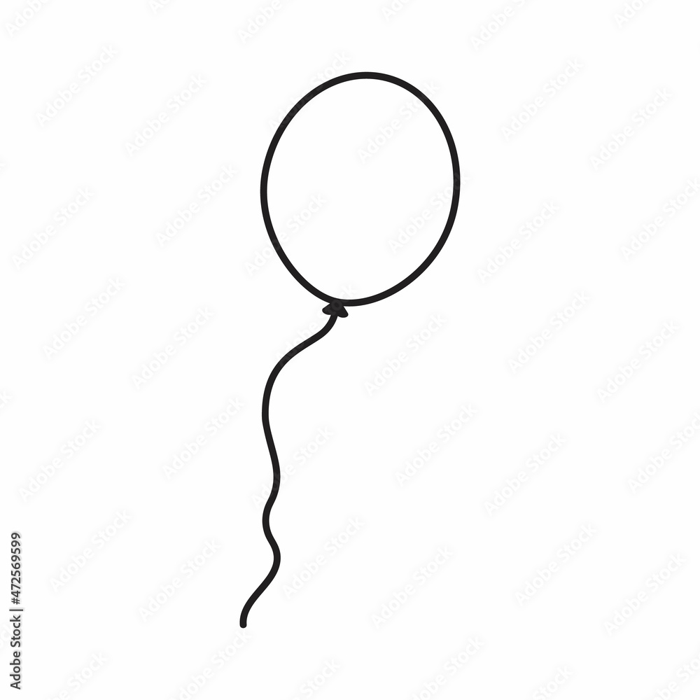 Simple baloon line icon. Stroke pictogram Simple baloon line icon. Stroke pictogram