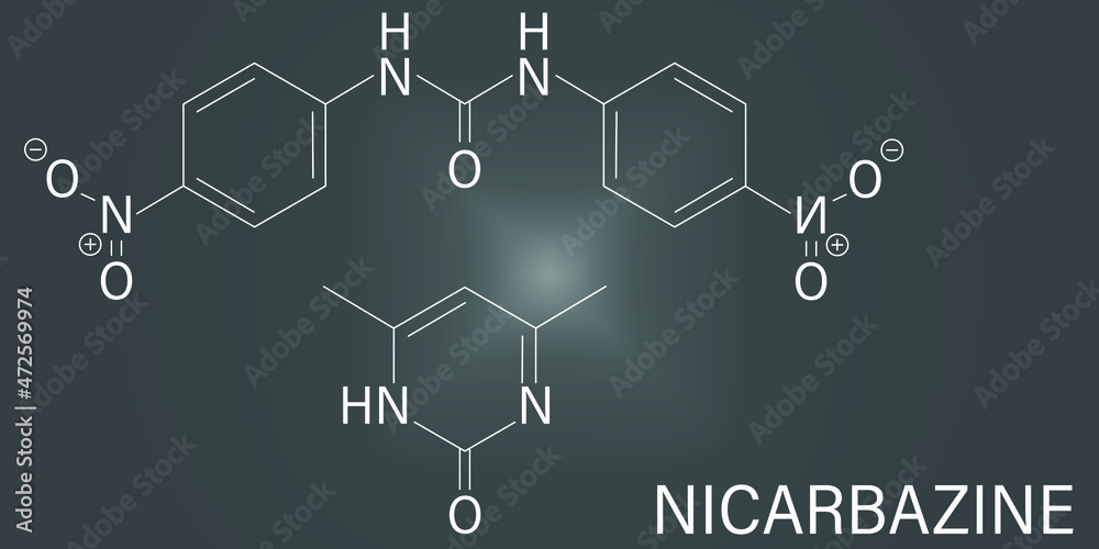 Nicarbazine coccidiostat mixture. Skeletal formula Nicarbazine coccidiostat mixture. Skeletal formula