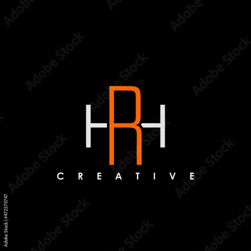 RH, HR Letter Initial Logo Design Template Vector Illustration