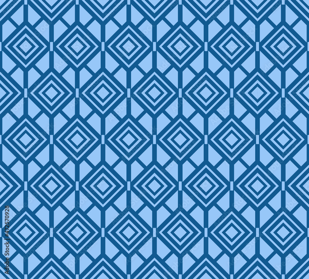 Fototapeta premium Japanese Zigzag Square Diamond Vector Seamless Pattern
