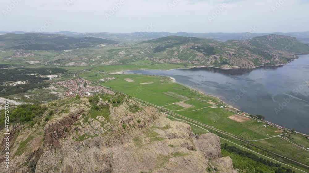 Aerial view of Studen Kladenets Reservoir, Kardzhali Region, Bulgaria