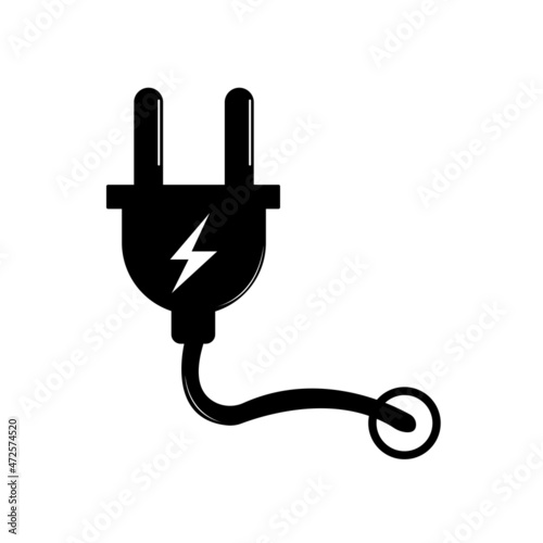 black power plug vector icon. suitable for industrial companies and presentations