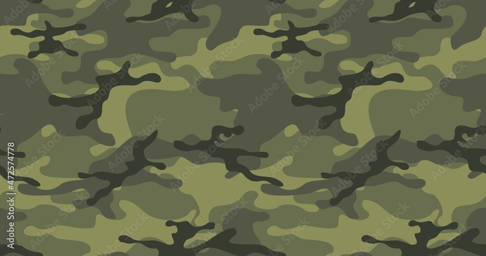 Fototapeta premium Camouflage seamless pattern from spots. Military texture. Print on fabric and textiles. For banner and advertising. Vector illustration