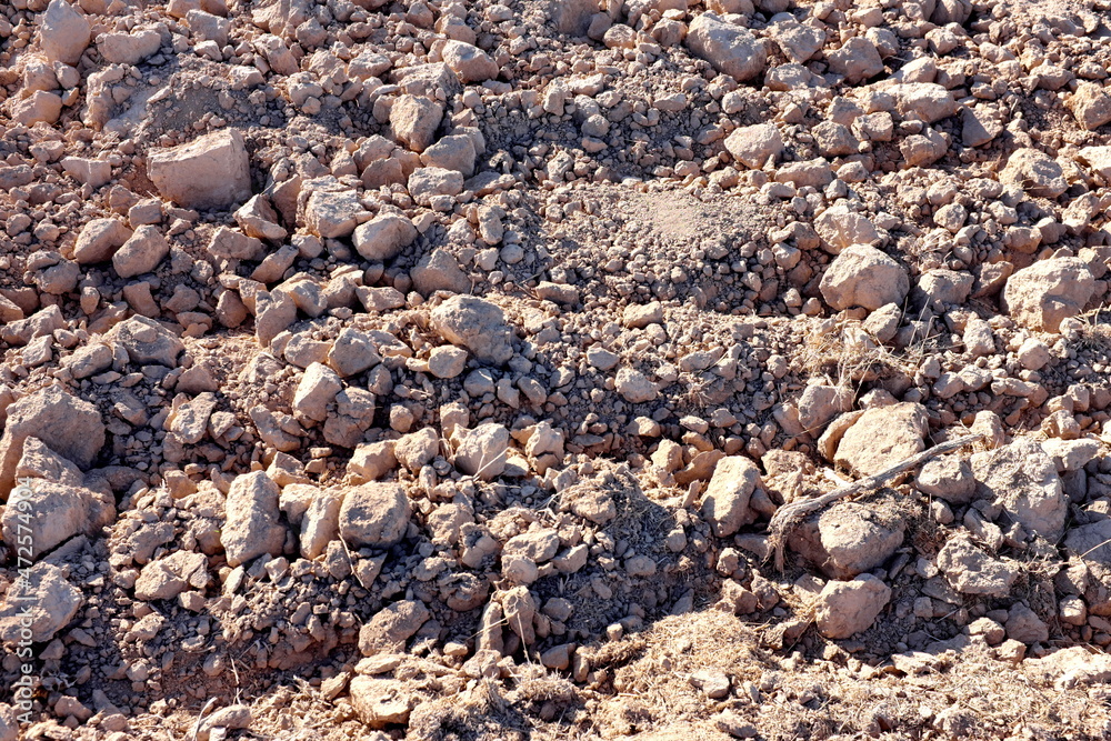 Détail de champ de terre desséchée labourée. Détail de champ de terre desséchée labourée.