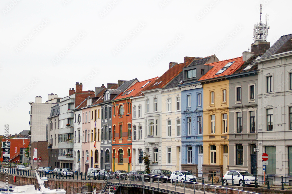 Urban landscape of colorful house in europe