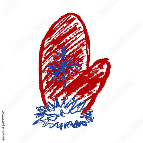 Icon in hand draw style. Drawing with wax crayons, children's creativity