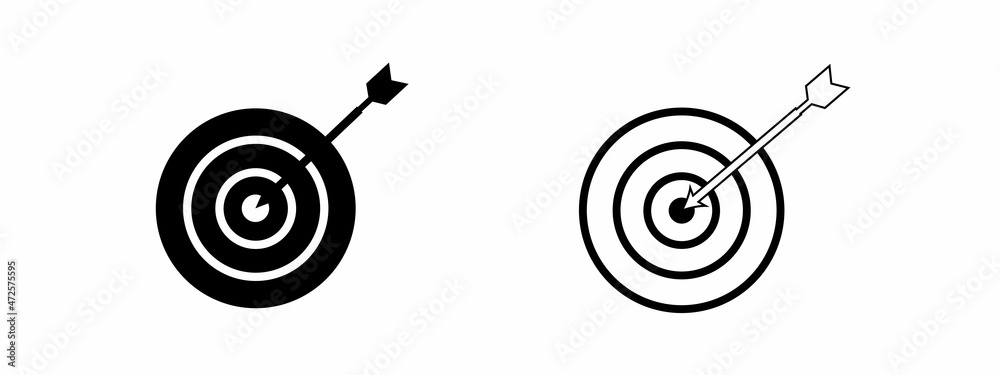 Target Icon in flat style. Aim symbol isolated on white background ...