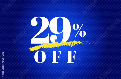 29% off tag twenty nine percent discount black friday sale white letter blue gradient background