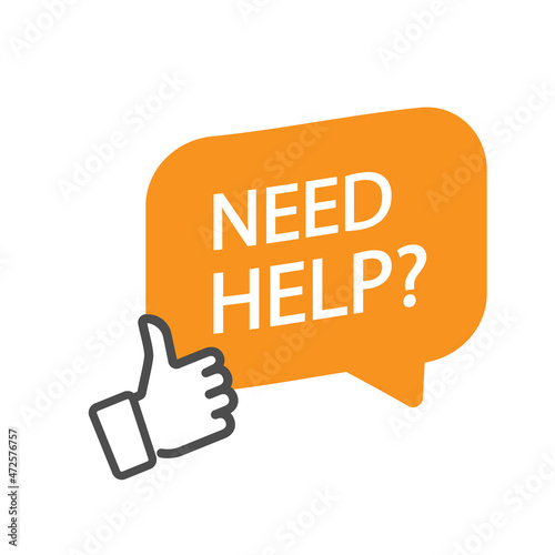 Need help inscription in an orange dialog bubble with thumb up.