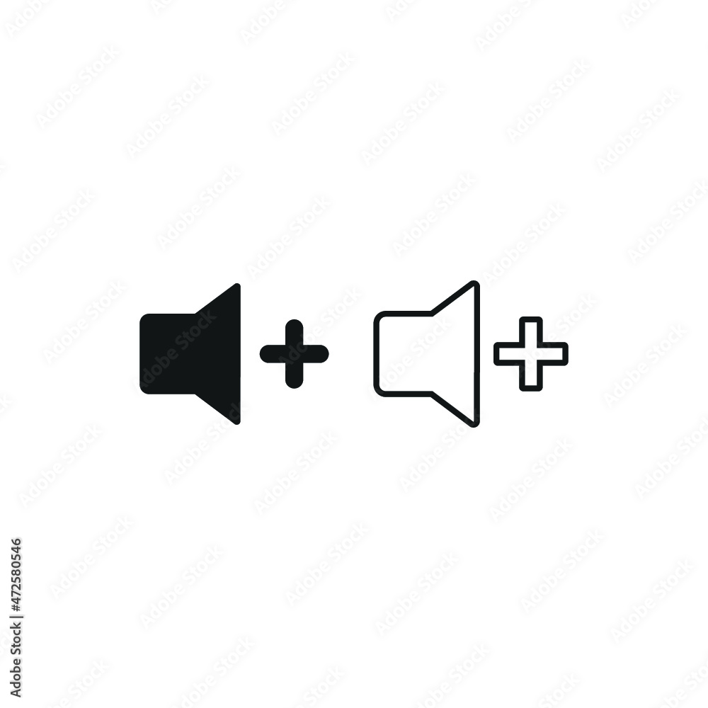 Increase Volume Sound Speaker Icon, stock illustration flat design style Increase Volume Sound Speaker Icon, stock illustration flat design style