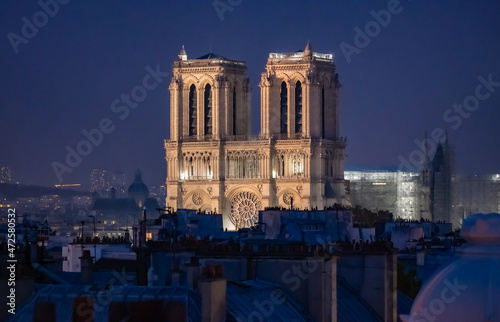 Cathédrale Notre-Dame de Paris de nuit