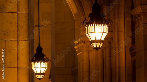 Classic lamps in the Hungarian Parliament