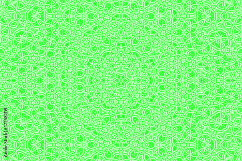 Green Abstract kaleidoscope background. kaleidoscope texture design. multicolor kaleidoscope. Kaleidoscopic pattern. Mandala pattern. Batik Pattern