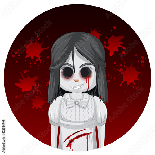 Ghost girl with black eyes
