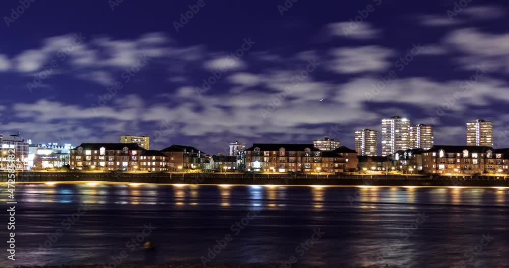 Timelapse video of downtown London cityscape at night Timelapse video of downtown London cityscape at night