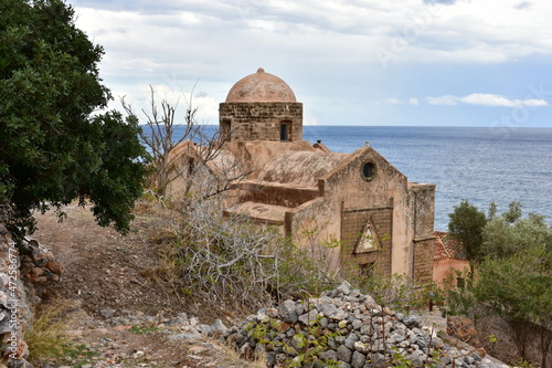 Monemvasia village in Peloponnese in Greece.